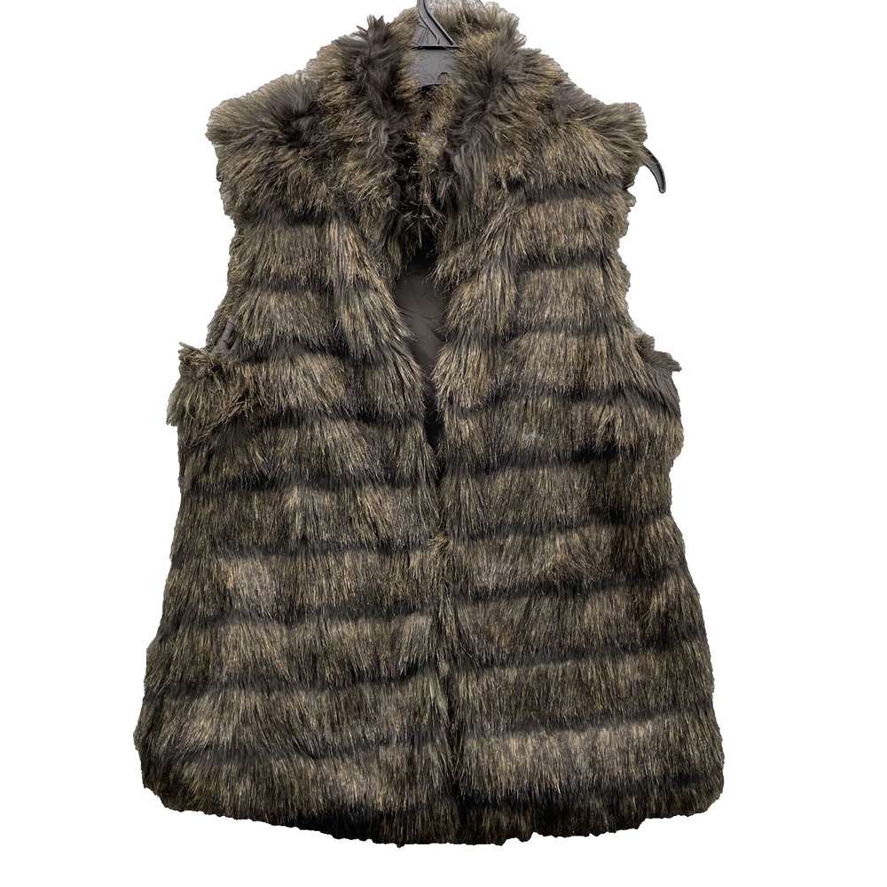 Michael Kors Faux Raccoon Fur Vest Women's Medium Outdoor Winter Cabin Y2k 90's